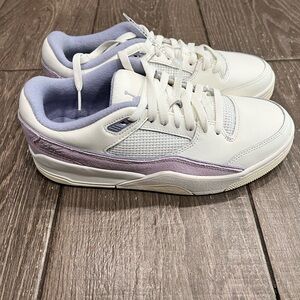 Jordan Flight Women's White and Lavender Sneakers